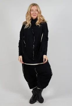 Rundholz Mainline Tops^Draped Top in Black Black