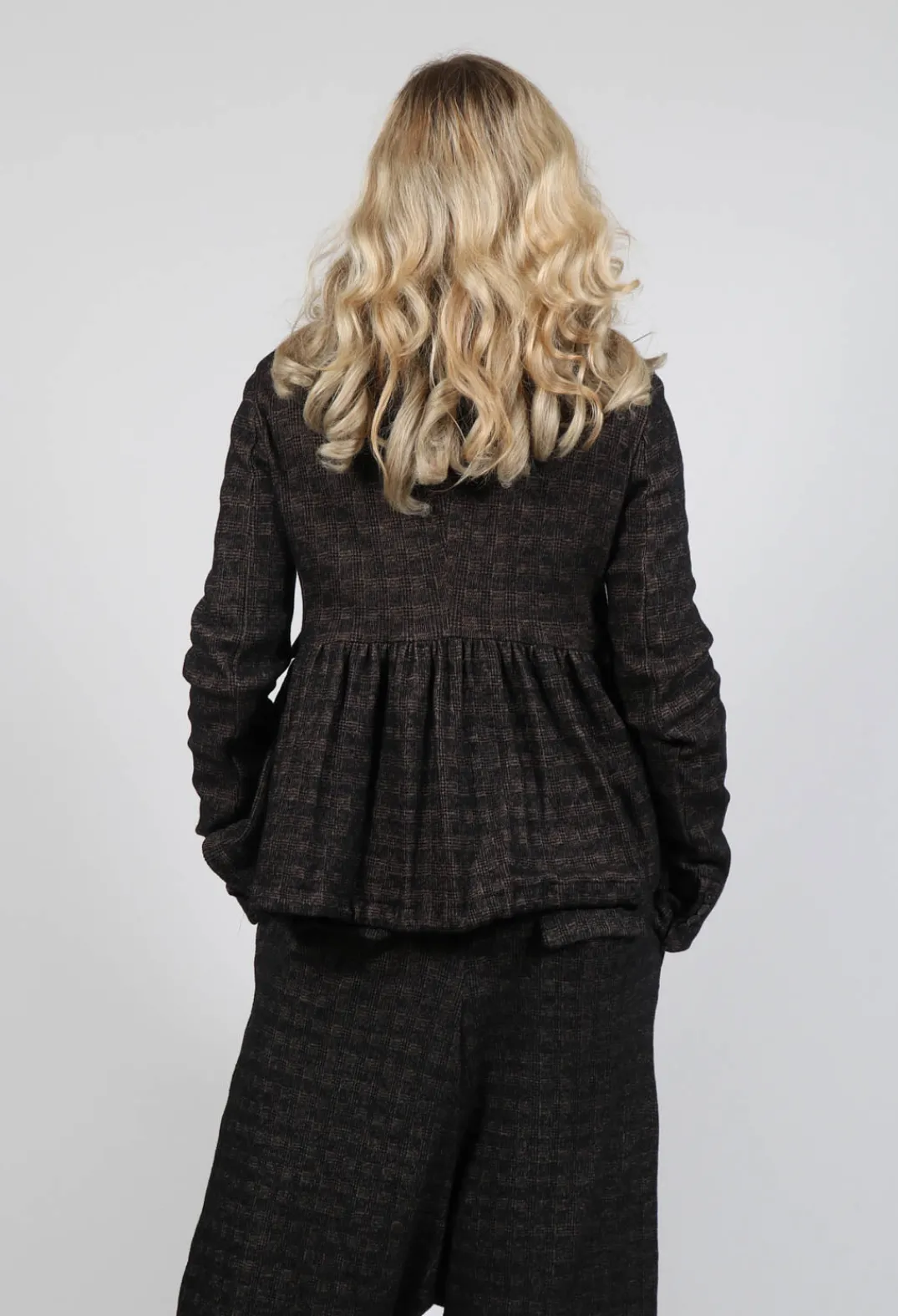Rundholz Mainline Jackets^Drawstring Hem Jacket in Espresso Check