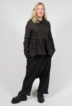 Rundholz Mainline Jackets^Drawstring Hem Jacket in Espresso Check