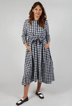Hannoh Wessel Dresses^Dress Dalia in Navy Check