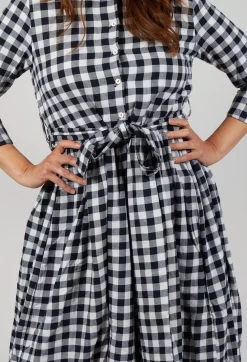Hannoh Wessel Dresses^Dress Dalia in Navy Check