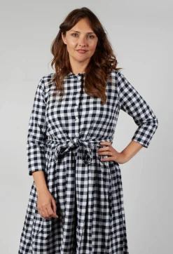 Hannoh Wessel Dresses^Dress Dalia in Navy Check