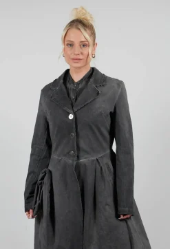 Sanctamuerte Dresses^Dress Dust Coat in Gabardina and Viscosa Seta Grey Storm