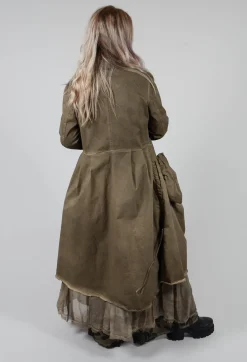 Sanctamuerte Dresses^Dress Dust Coat in Gabardina and Viscosa Seta Green Tuscany