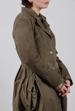 Sanctamuerte Dresses^Dress Dust Coat in Gabardina and Viscosa Seta Green Tuscany