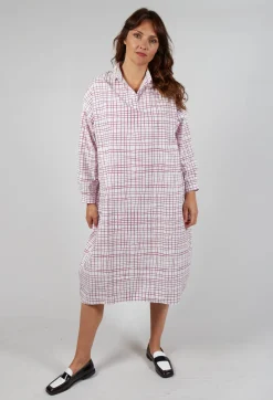 Hannoh Wessel Dresses^Dress Print Dorinda in Fucshia Checks