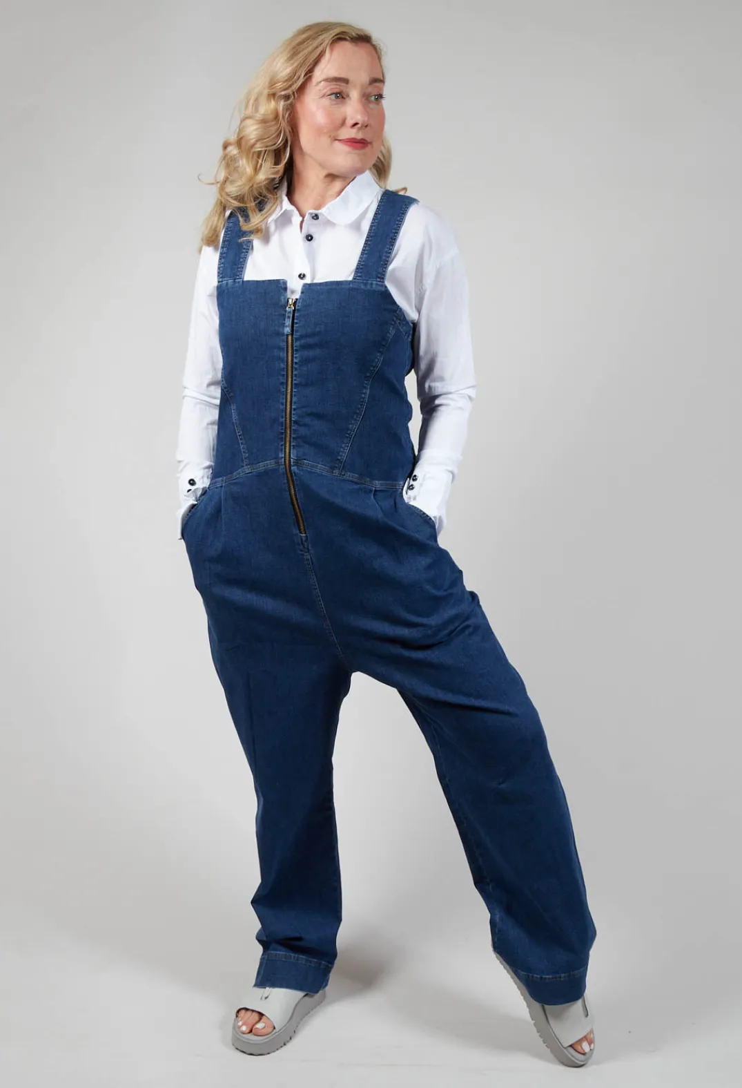 Elli Jumpsuits^Drop Crotch Denim Jumpsuit in Blue