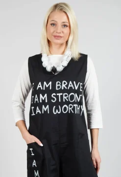 Bread and Butter Jumpsuits^Drop Crotch Jumpsuit with Lettering in Black