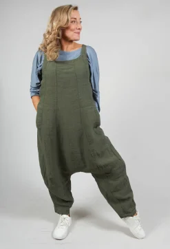 Rundholz Black Label Jumpsuits^Drop Crotch Linen Jumpsuit in Olive