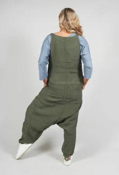Rundholz Black Label Jumpsuits^Drop Crotch Linen Jumpsuit in Olive