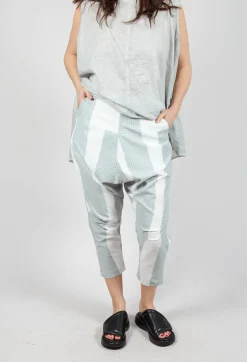 Rundholz Black Label Trousers^Drop Crotch Pull On Trousers in Grey Print