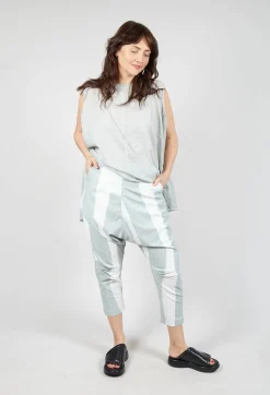 Rundholz Black Label Trousers^Drop Crotch Pull On Trousers in Grey Print