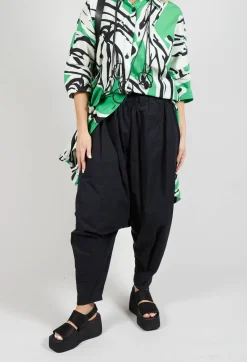 Moyuru Trousers^Drop Crotch Trouser in Black