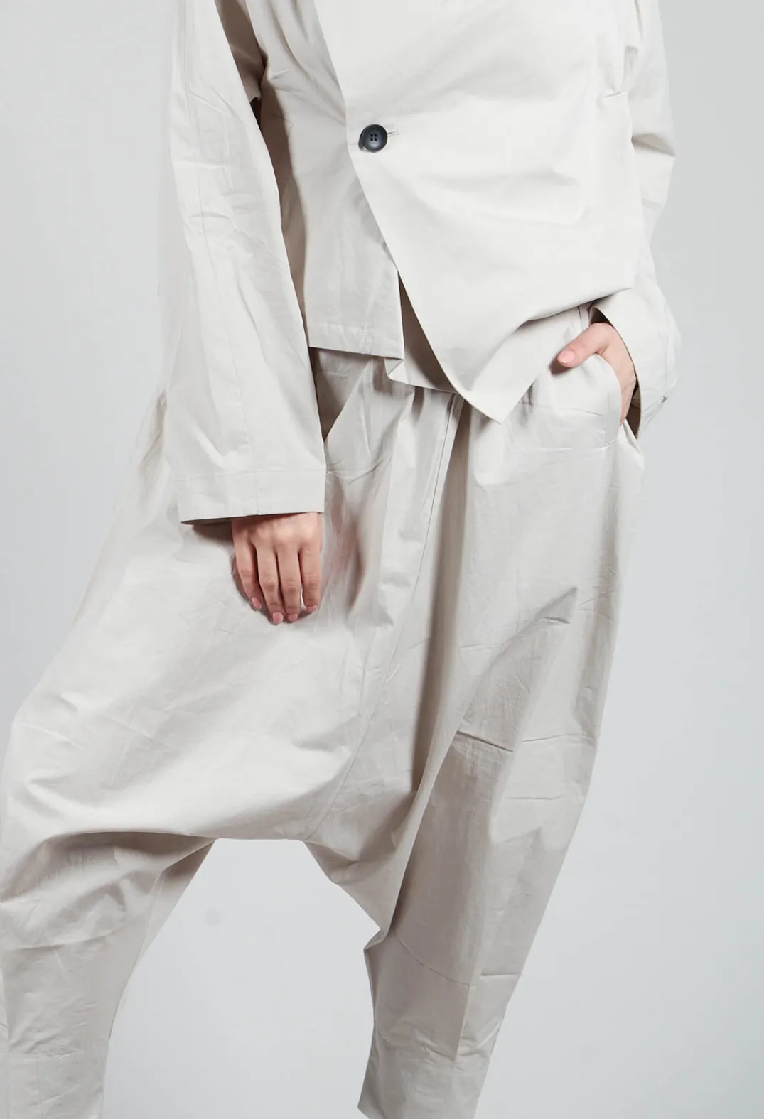 Moyuru Trousers^Drop Crotch Trouser in Grey
