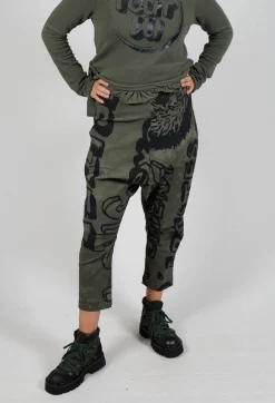 Rundholz Black Label Trousers^Drop Crotch Trousers with Tapered Leg in Camp Big Print