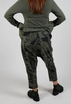 Rundholz Black Label Trousers^Drop Crotch Trousers with Tapered Leg in Camp Big Print