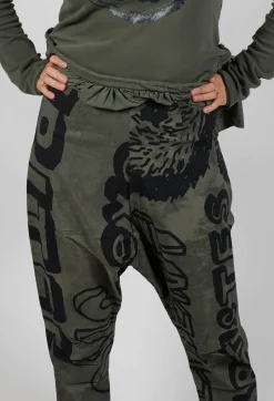 Rundholz Black Label Trousers^Drop Crotch Trousers with Tapered Leg in Camp Big Print
