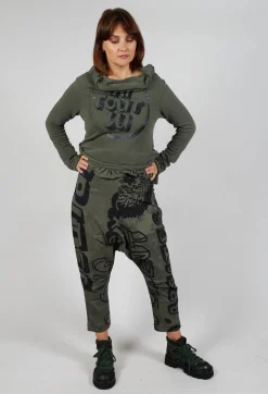 Rundholz Black Label Trousers^Drop Crotch Trousers with Tapered Leg in Camp Big Print