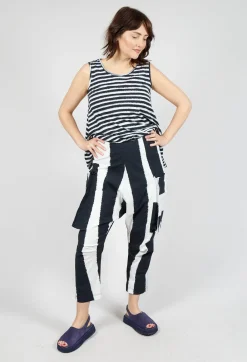 Rundholz Black Label Trousers^Drop Crotch Trousers with Feature Pockets in Black Print