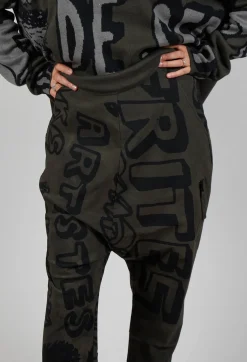 Rundholz Black Label Trousers^Drop Crotch Trousers with Tapered Leg in Jungle Big Print