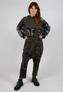 Rundholz Black Label Trousers^Drop Crotch Trousers with Tapered Leg in Jungle Big Print