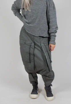 Rundholz Dip Trousers^Drop Crotch Trousers with Statement Pockets in Pencil Cloud
