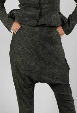 Rundholz Black Label Trousers^Drop Crotch Trousers with Tapered Leg in Camp Print