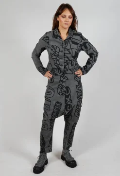 Rundholz Black Label Trousers^Drop Crotch Trousers with Tapered Leg in Rock Big Print