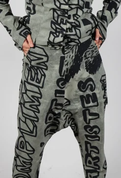 Rundholz Black Label Trousers^Drop Crotch Trousers with Tapered Leg in Defender Big Print