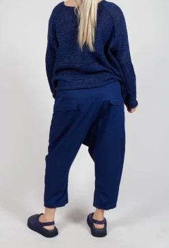 Rundholz Dip Trousers^Drop-Crotch Cotton Trousers with Belt Loops in Ocean