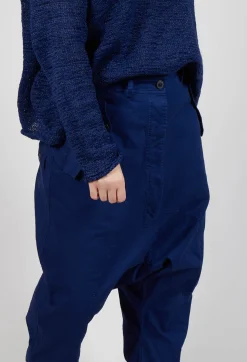 Rundholz Dip Trousers^Drop-Crotch Cotton Trousers with Belt Loops in Ocean