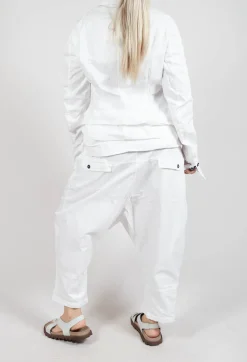 Rundholz Dip Trousers^Drop-Crotch Cotton Trousers with Belt Loops in Semi Bleach