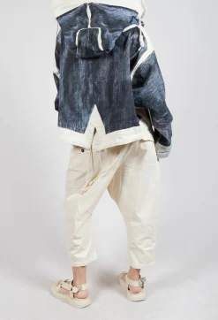 Rundholz Dip Trousers^Drop-Crotch Cotton Trousers with Belt Loops in Greige