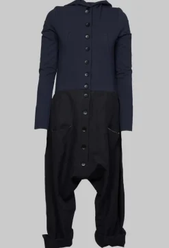 Marc Point Jumpsuits^Dropcrotch Jumpsuit with Contrasting Fabric in Navy and Black