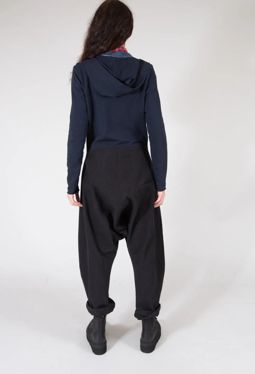 Marc Point Jumpsuits^Dropcrotch Jumpsuit with Contrasting Fabric in Navy and Black