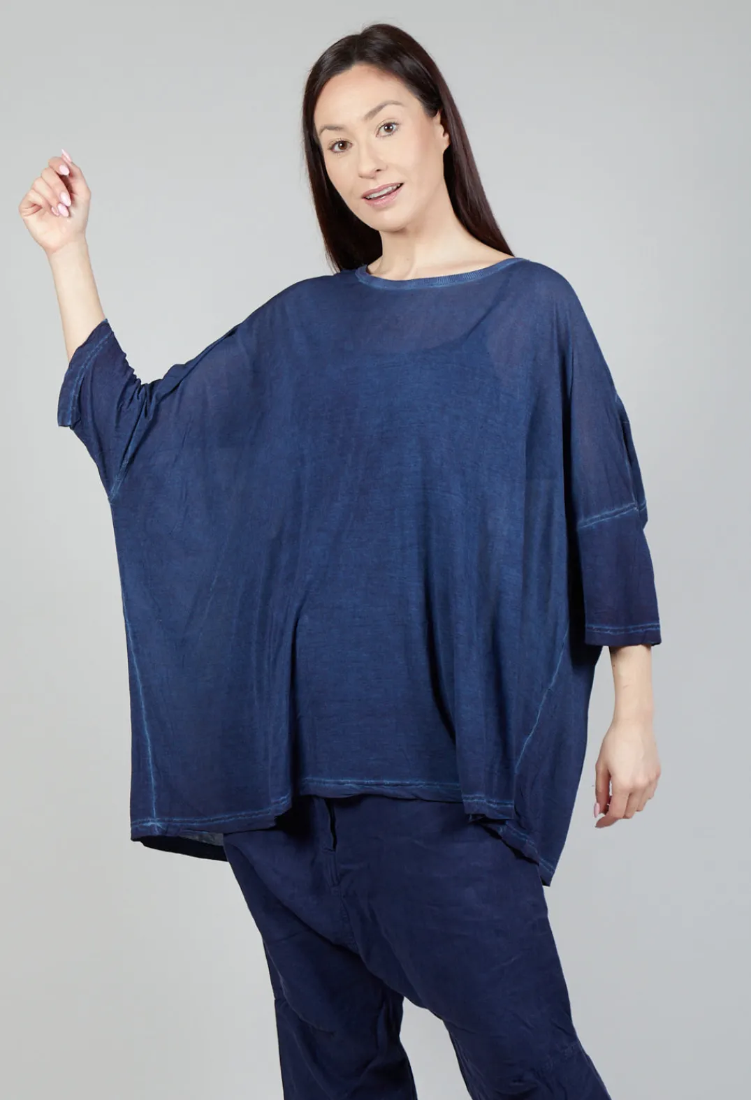 Rundholz Mainline Tops^Drop-Shoulder Flow Blouse in Enzian Cloud