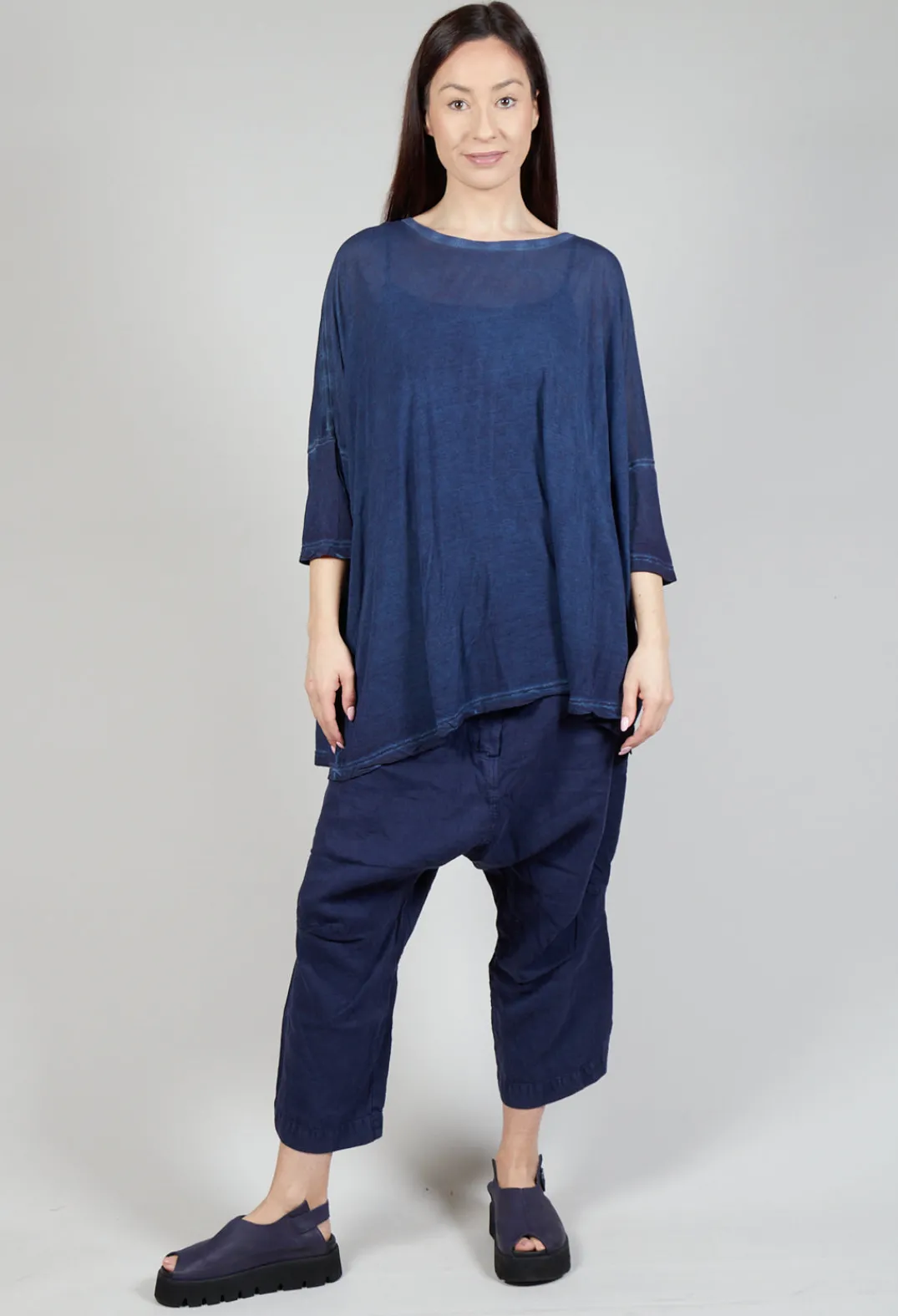 Rundholz Mainline Tops^Drop-Shoulder Flow Blouse in Enzian Cloud