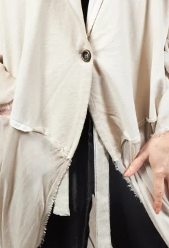 Sanctamuerte Cardigans^Dual Fabric Cardigan in Gesso