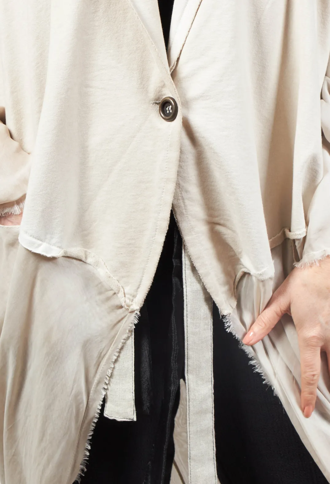 Sanctamuerte Cardigans^Dual Fabric Cardigan in Gesso