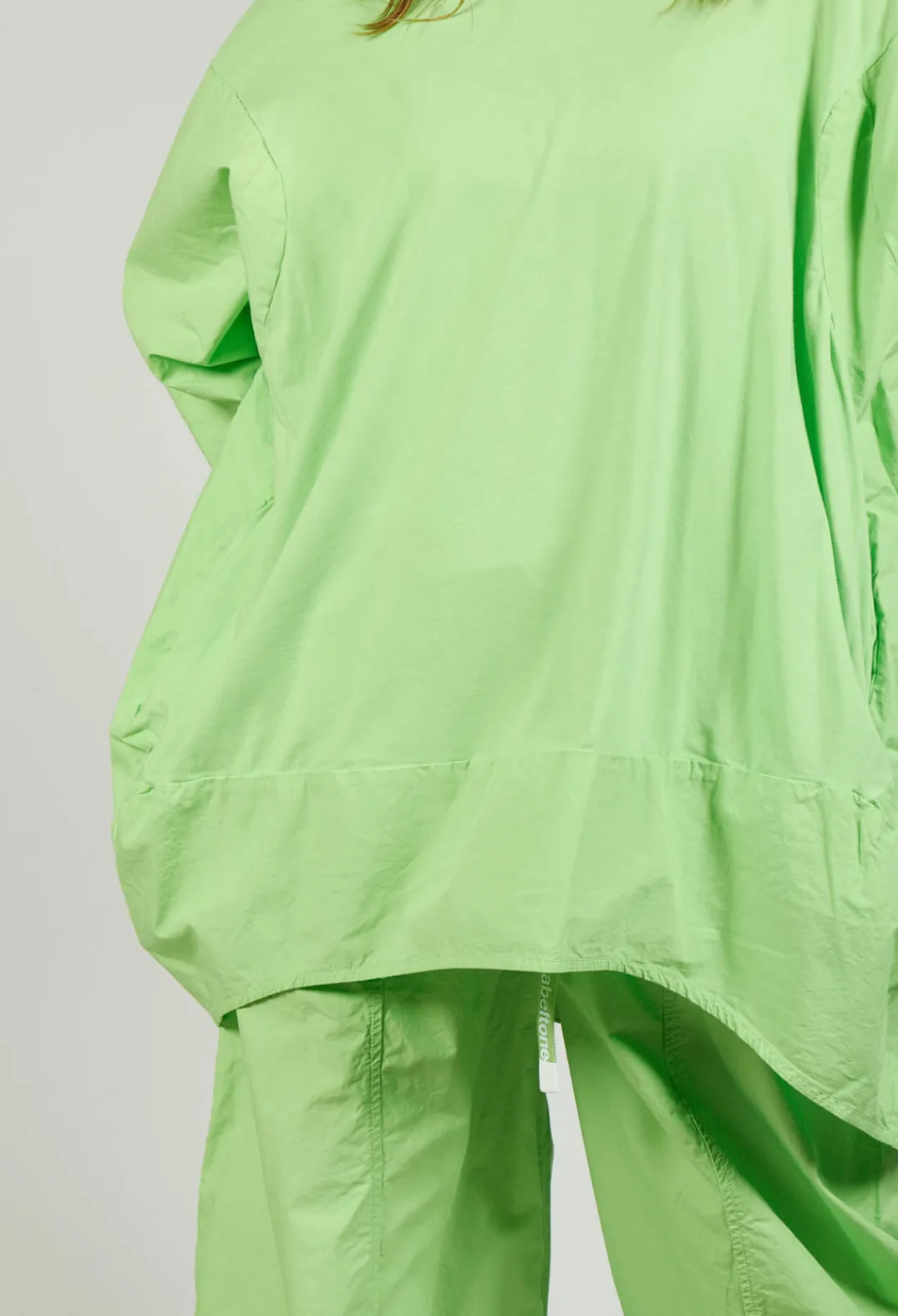 Rundholz Black Label Tops^Dual Fabric Relaxed Fit T Shirt in Lime