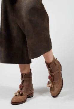 T.ba Boots^Dual Strap Boot in Brown