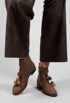 T.ba Boots^Dual Strap Boot in Brown
