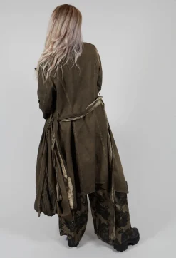 Sanctamuerte Coats^Dust Coat in Gabardina and Viscosa Seta Green Tuscany