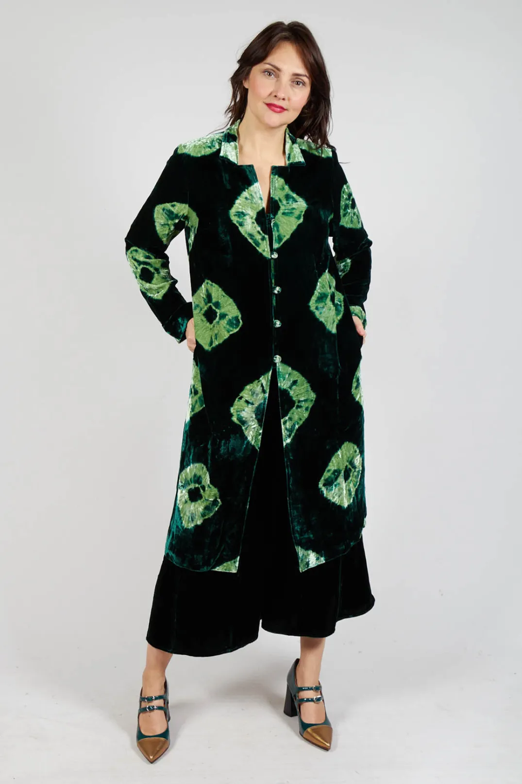 Bianco Levrin Coats^Edda Coat in Tiedye Green