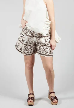 Mei Meij Shorts^Elasticated Waistband Shorts in Beige Print