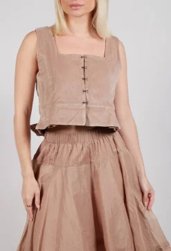Ewa I Walla Tops^Eljana Top in Taupe