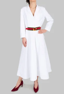 Sara Roka Belts^Embellished Ribbon Belt in Gross Olive/Red