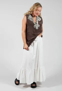 Niù Skirts|Co-ords & Suits^Embroidered Midi Skirt with Peplum in Chalk