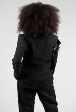 Marc Point Jackets^Embroidered Tie Shoulder Blazer in Black