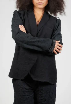 Marc Point Jackets^Embroidered Tie Shoulder Blazer in Black